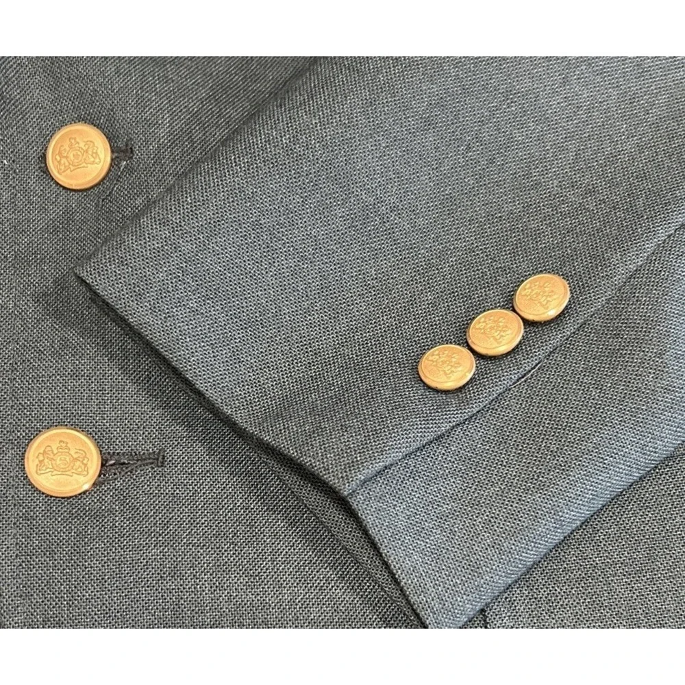 VINTAGE‎ Stafford Mens Green Blazer Jacket Gold Buttons USA Classic Size 42S